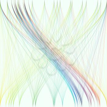 Colorful background with abstract waves, lines. Bright color chaotic, random, messy swirl. Motion design. Colourful vector decoration.