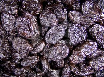 Agricultural background; a pile of beautiful prunes