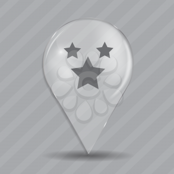 Favourites Glossy Icon on Gray Background. Vector Illustration. EPS10