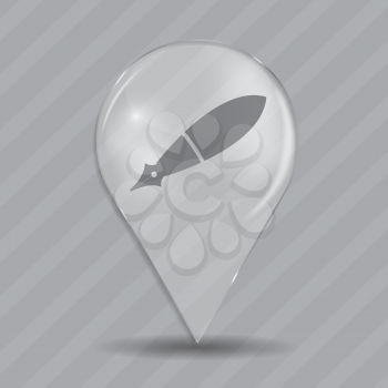 Note Glossy Icon on Gray Background. Vector Illustration. EPS10