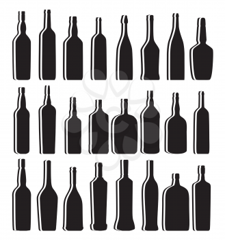 Vector Illustration of Silhouette Alcohol Bottle EPS10
