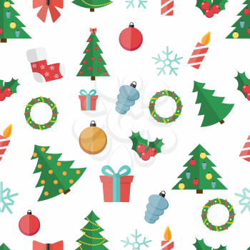 Happy New Year and Marry Christmas Seamless Pattern Background EPS10