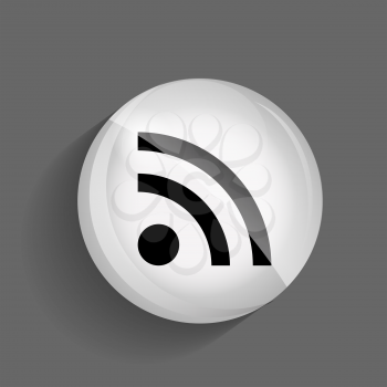 Wi-Fi Glossy Icon Vector Illustration on Gray Background. EPS10