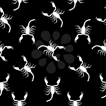 Large Scorpion Silhouette Seamless Pattern Background Vector Illustration EPS10