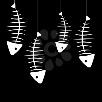 Fish Bone Background Vector Illustration EPS10