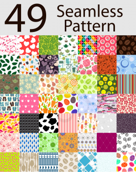 49 Seamless Pattern Set Vector Illustration. EPS10