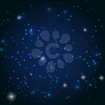 Night Star Sky Vector Illustration Background. EPS10.