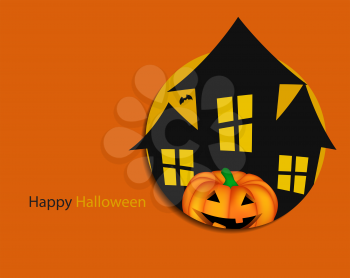 Halloween Background with Pumpkin Vector Illustration. EPS10