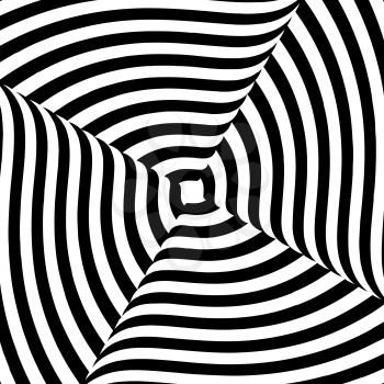 Black and White Hypnotic Background. Vector Illustration. EPS10