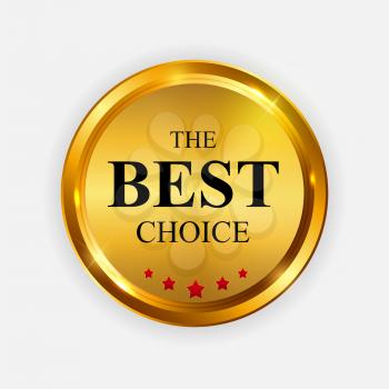Gold Label The Best Choice Template. Vector Illustration EPS10