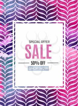Abstract Designs Sale Banner with Frame. Vector Illustration EPS10