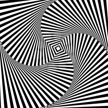 Black and white hypnotic background. Vector illustration. EPS10