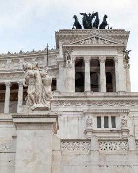 Altare della Patria, National Monument to Victor Emmanuel II the first king of a unified Italy, located in Rome, facade fragment