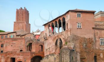 Imperial forums in Rome Italy, popular touristic landmark