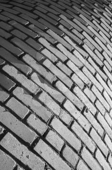 White round brick wall pattern. Vertical background photo texture