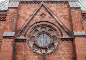 Sankt Marien or Saint Mary church facade fragment, Flensburg, Germany