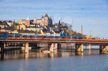 Cityscape of Sodermalm city district of Stockholm, Sweden