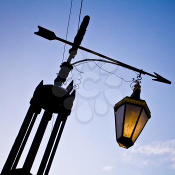 Street lantern on the bridge in Saint-Petersburg, Russia.