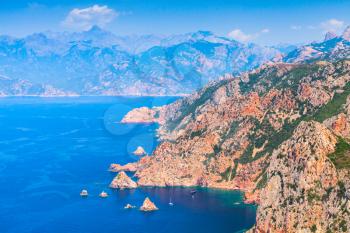 South Corsica. Coastal landscape. Gulf of Porto, view from Capo Rosso
