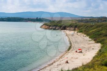 Sandy beach, Black sea coast, Burgas, Bulgaria
