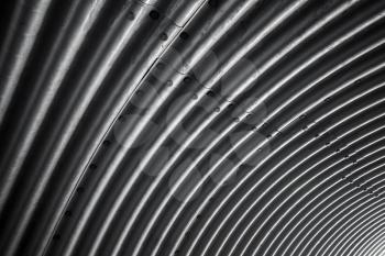 Corrugated metal wall pattern, industrial interior background texture