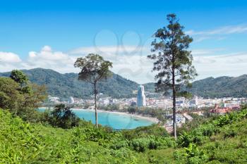 View to beauty beach from hill (Patong, Phuket)
