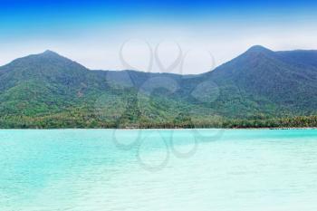 Nice beach with mountain on background