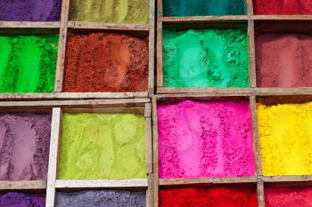Indian color powder as a beauty background 