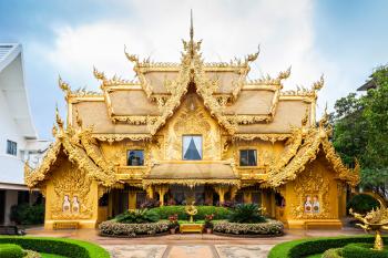 Golden Building at Wat Rong Khun (White Temple), Chiang Rai, Thailand