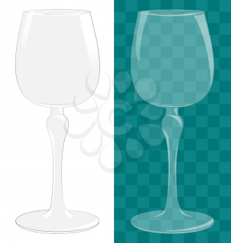 Transparent isolated wine glass