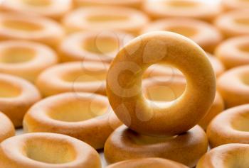 Closeup of many tasty bagels