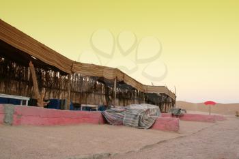 Bedouin house in African desert