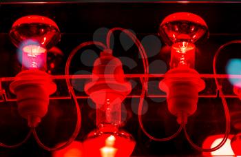 Decorative red lamp close up