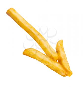 Arrow made of crisp French fries - cutout