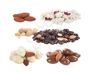 Chocolate covered nuts and fruit - cutout