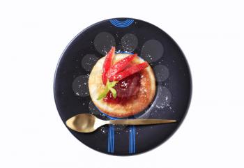 Pancake with strawberry jam - cutout