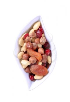 Bowl of dried fruit and nuts 