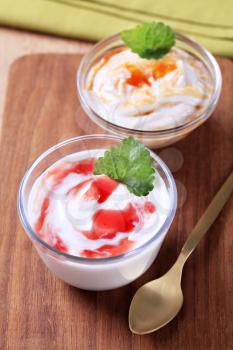 Creme fraiche or yogurt with jam