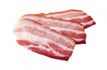 Slices of cured bacon 