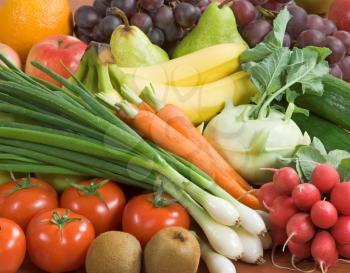 Assortment of fresh vegetables and fruit
