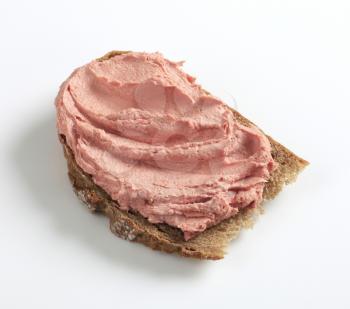 Slice of bread and smooth liver pate