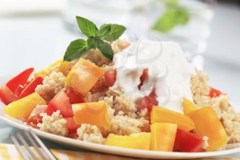 Couscous with fresh tomato and yellow pepper 