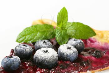 French cuisine - Quark and blueberry flammkuchen