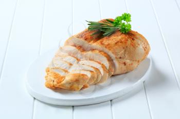 Chicken breast rubbed with garlic paste