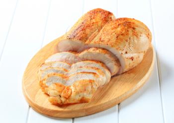 Chicken breast rubbed with garlic paste