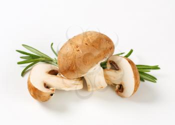 Fresh brown mushrooms - studio shot