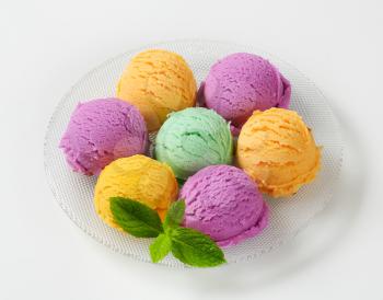 Scoops of ice cream - assorted flavors