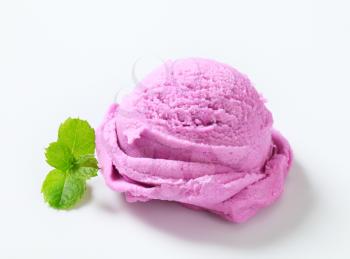Scoop of blueberry ice cream