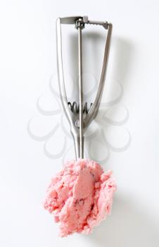 Scoop of pink ice cream - studio shot