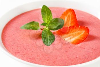 Bowl of chilled berry soup